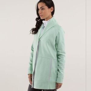Lululemon Yin To My Yang Cardigan Heathered Fresh Teal Very Green Size 6